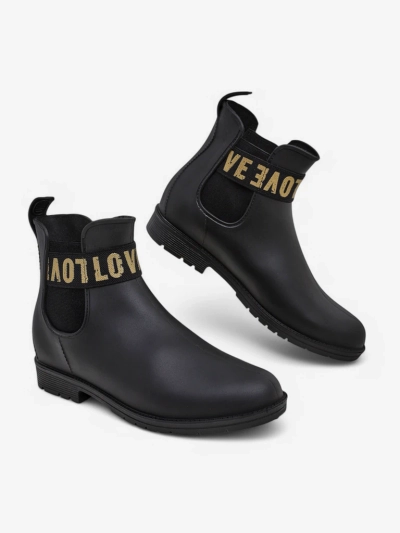 Bottes de pluie mates Royalfashion pour femmes avec l'inscription Love Love