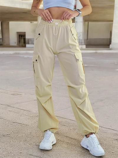 Royalfashion Pantalon de combat en tissu pour femme