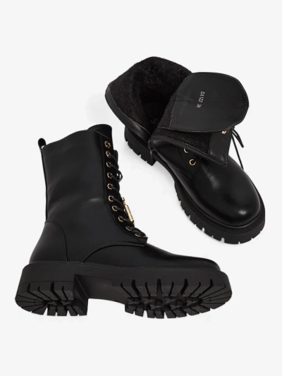 Bottines lacées en cuir écologique pour femmes Venit