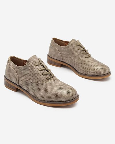 OUTLET Demi-pointes ajourées pour femme en kaki Azedvi - Chaussures