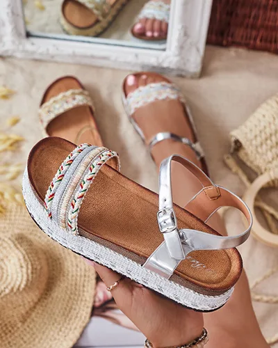 Royalfashion Sandales en mussir brodé pour femme