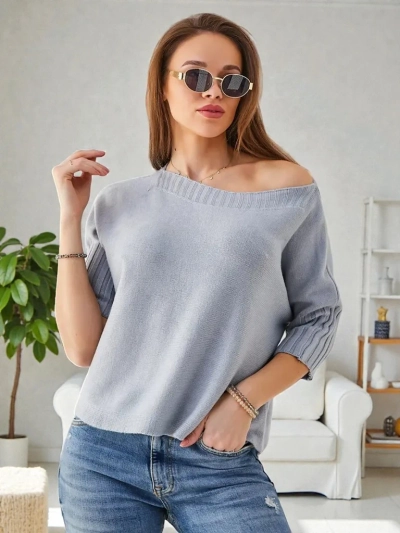 Pull en viscose pour femmes Royalfashion avec manches courtes