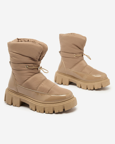 Royalfashion Bottes de neige pour femme à enfiler en marron Sadella