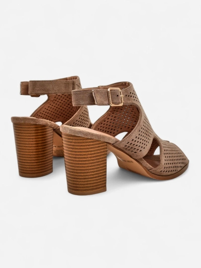 Royalfashion Sandales à talon bloc perforées pour femmes Abetle