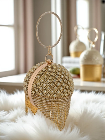 Royalfashion Sac à main boule pour femme avec strass Velora Bloom
