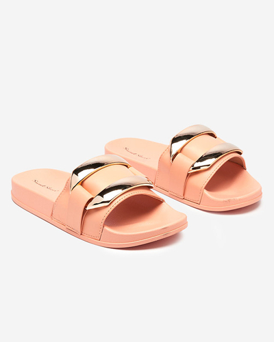 Chaussons femme orange avec ornement doré Serina - Footwear