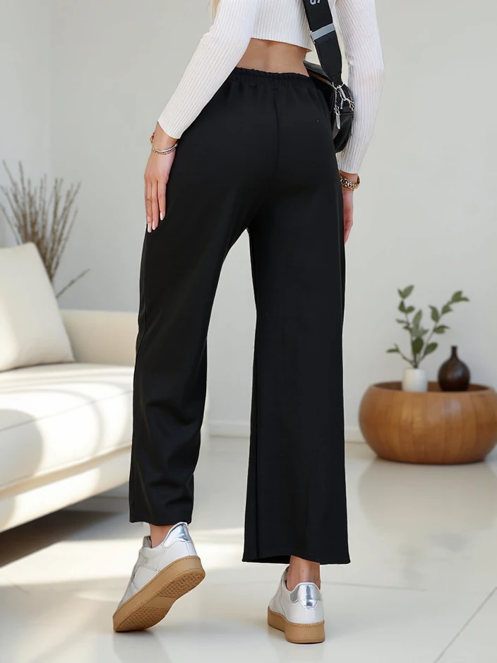 Royalfashion Pantalons de survêtement larges pour femmes avec strass