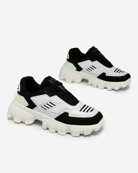 Royalfashion Baskets de sport en tissu blanc et noir pour homme Lamkim