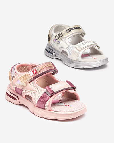 Sandales pour enfants rose clair avec velcro Mepoti - Footwear