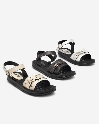 Sandales plates pour femmes beige brillant Nafi- Footwear