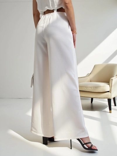 Royalfashion Pantalons larges pour femmes avec ceinture