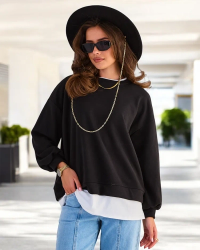 Royalfashion Sweat-shirt fin en coton pour femme