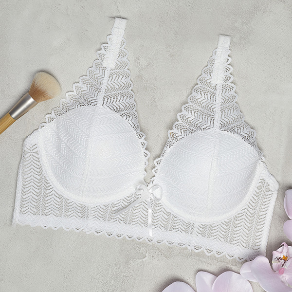 Soutien-gorge en dentelle crème pour femmes - Sous-vêtements