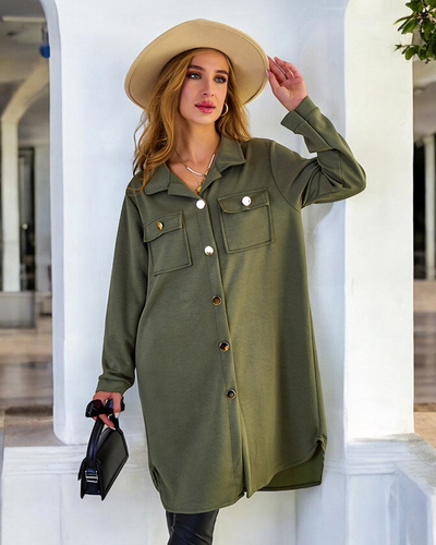 Royalfashion Manteau de type chemise pour femme