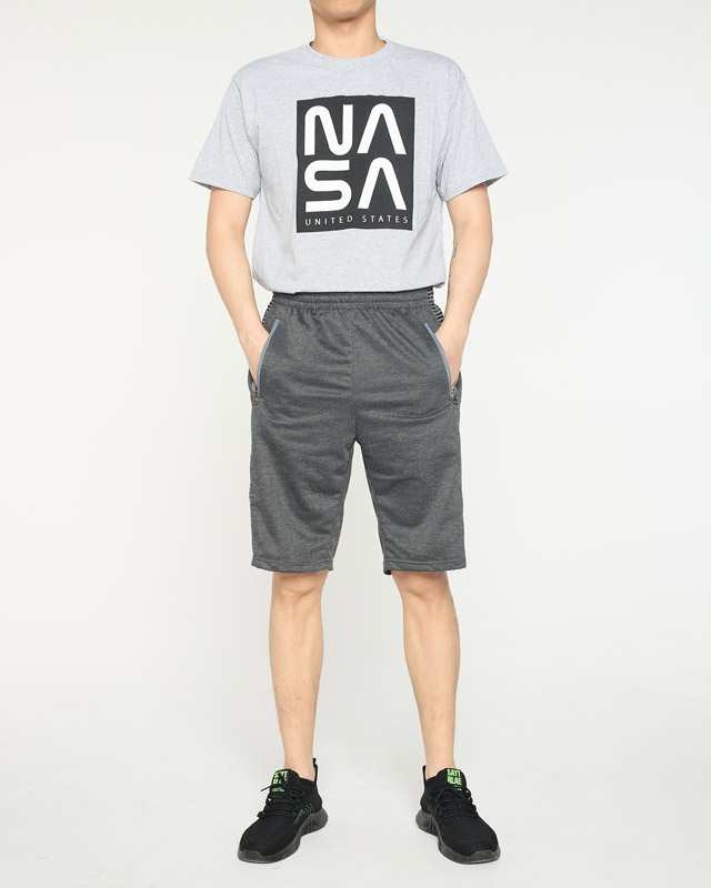 Short homme tissu gris foncé - Vêtements