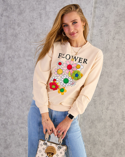Royalfashion Sweat-shirt en coton à imprimé fin pour femme