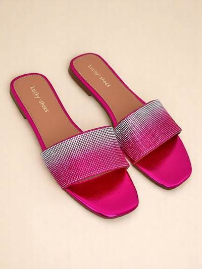 Royalfashion Sandales pour femmes ShinyGlow avec zircons