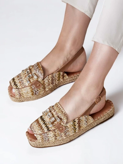 Royalfashion Espadrilles pour femmes à bout ouvert