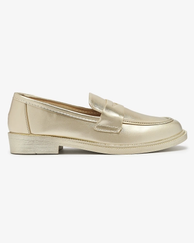 Mocassins dorés pour femme en cuir écologique Zibom- Footwear