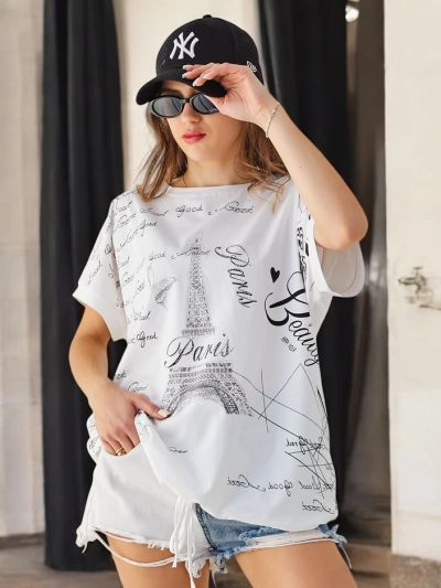 Royalfashion T-shirt en coton pour femmes Good Paris