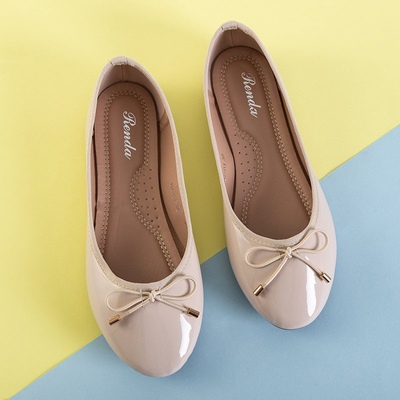 Ballerines Suzzi Laquées Rose Beige Femme - Chaussures