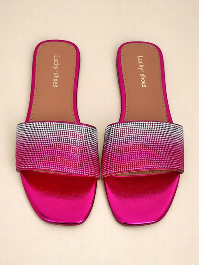 Royalfashion Sandales pour femmes ShinyGlow avec zircons