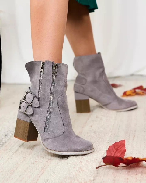 Royalfashion Bottes grises pour femme avec décoration Feirrgo
