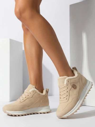 Royalfashion Chaussures de sport beiges pour femmes avec isolation Lahho