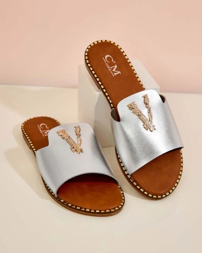Royalfashion Tongs en cuir écologique pour femme Cemenna