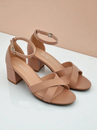 Royalfashion Sandales à talon bas bloc pour femme Eleganza Strap