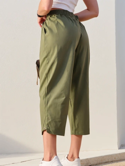 Royalfashion Pantalons simples en tissu pour femmes 7/8