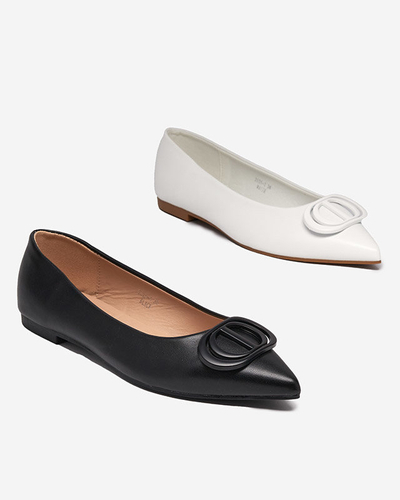 OUTLET Ballerines pointues blanches pour femme avec ornement sur le bout Manico - Footwear