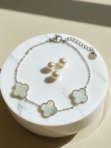 Bracelet Callisto Nero avec motif de fleur