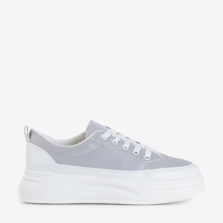 Baskets en cuir écologique pour femmes argentées de Metrodora - Footwear