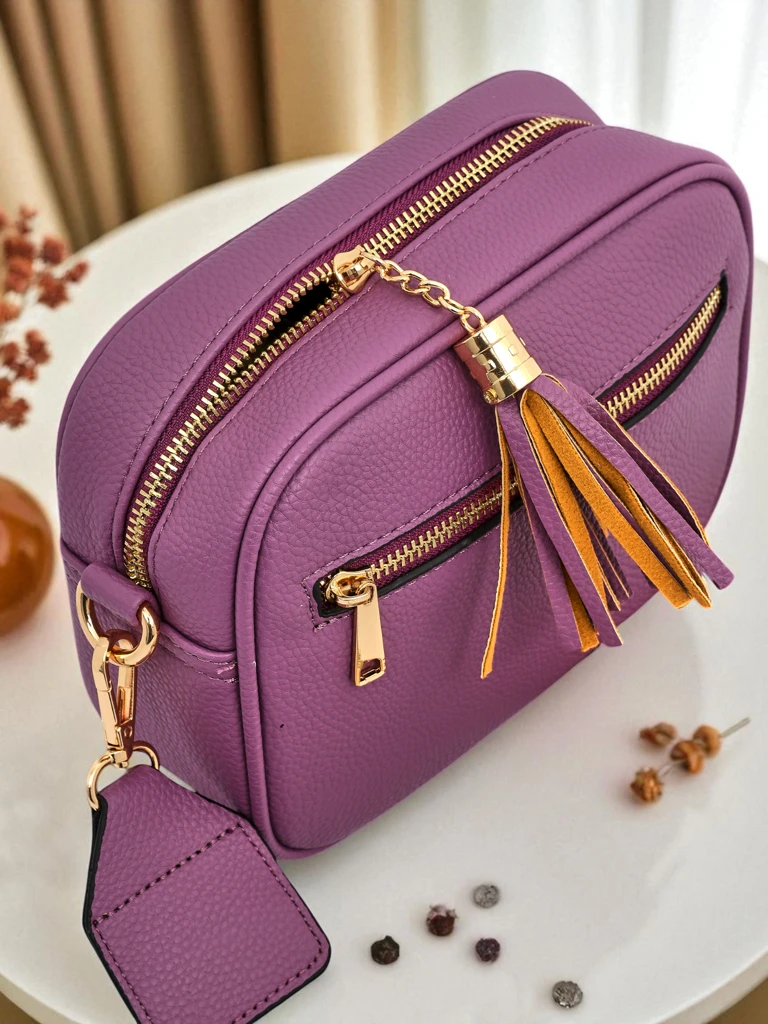 Royalfashion Petit sac à main pour femme en cuir écologique avec bandoulière colorée Kovi Lace