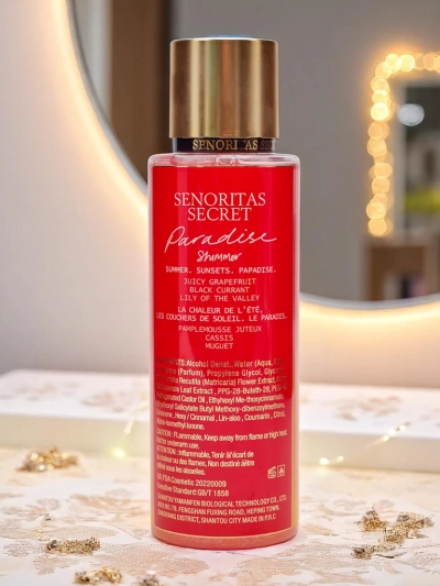 Senoritas Secret Brume pour le corps Paradise Shimmer avec paillettes