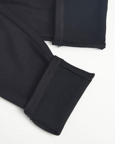 Legging côtelé noir pour femme - Vêtements