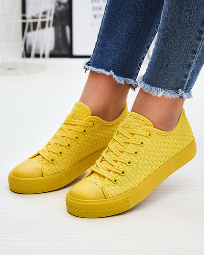 Baskets jaunes pour femmes avec gaufrage Aklina - Chaussures
