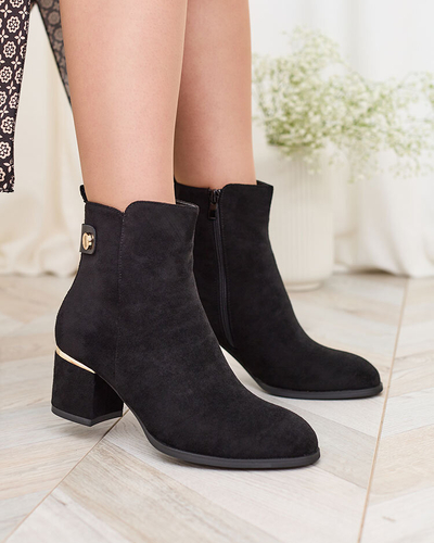 Royalfashion Bottes basses à talon aiguille pour femme en noir Dogdas