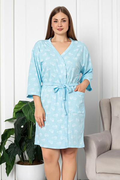 Royalfashion Peignoir femme en coton cœur