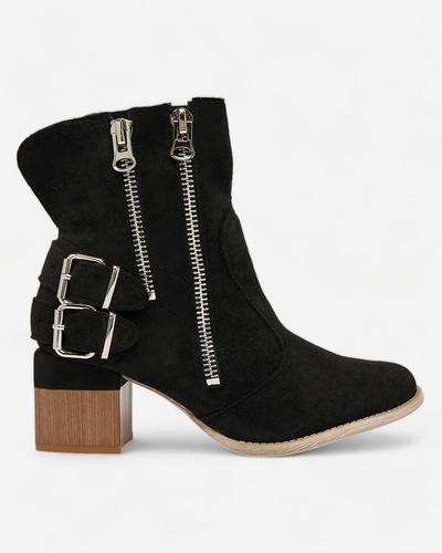 Royalfashion Bottes à talons décorées en noir Zerta
