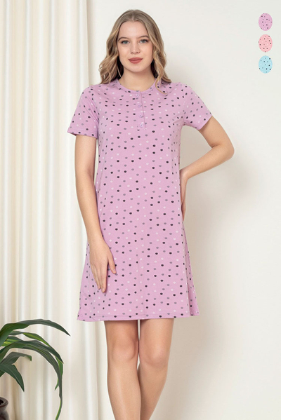 Royalfashion Chemise de nuit à pois pour femme