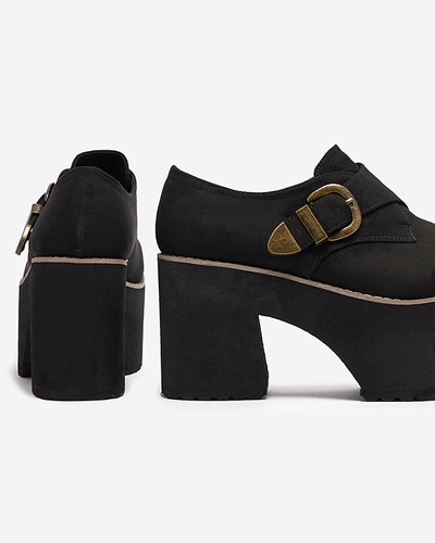 Demi-souliers noirs à talon haut pour femmes Kiacca- Footwear