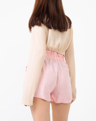 Short rayé rose pour femme - Vêtements