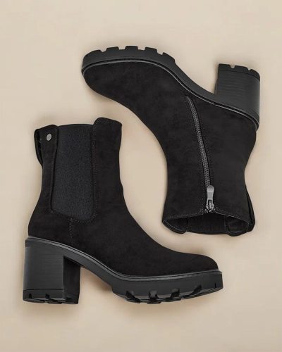 Royalfashion Bottines pour femmes en éko-suède sur un poteau Weggis