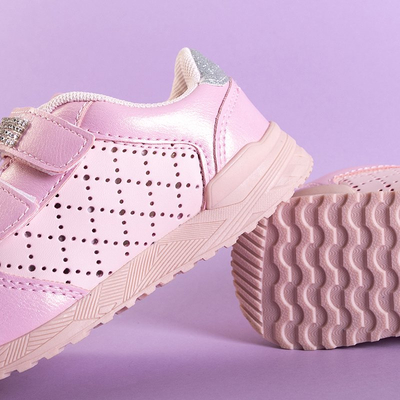 Chaussures de sport ajourées pour enfants roses avec décorations Oksa - Footwear
