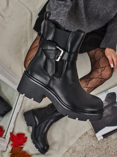 Bottines pour femmes en cuir écologique Velri