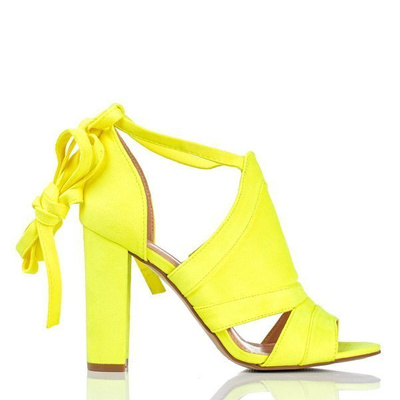 OUTLET Sandales jaune fluo sur un montant supérieur avec tige Lanaline - Chaussures