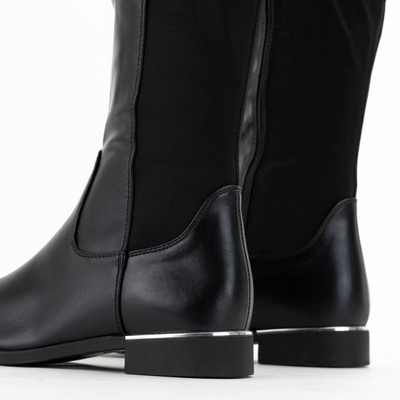 Cuissardes noires femme en cuir écologique Bocc- Footwear