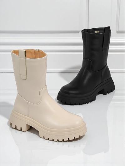 Bottines montantes pour femmes en cuir écologique Scarlet Mist